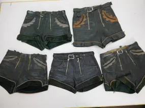 5x Sammler Nachlass 60er Glattleder speckig Kinder kurze Lederhosen ca. Gr.146