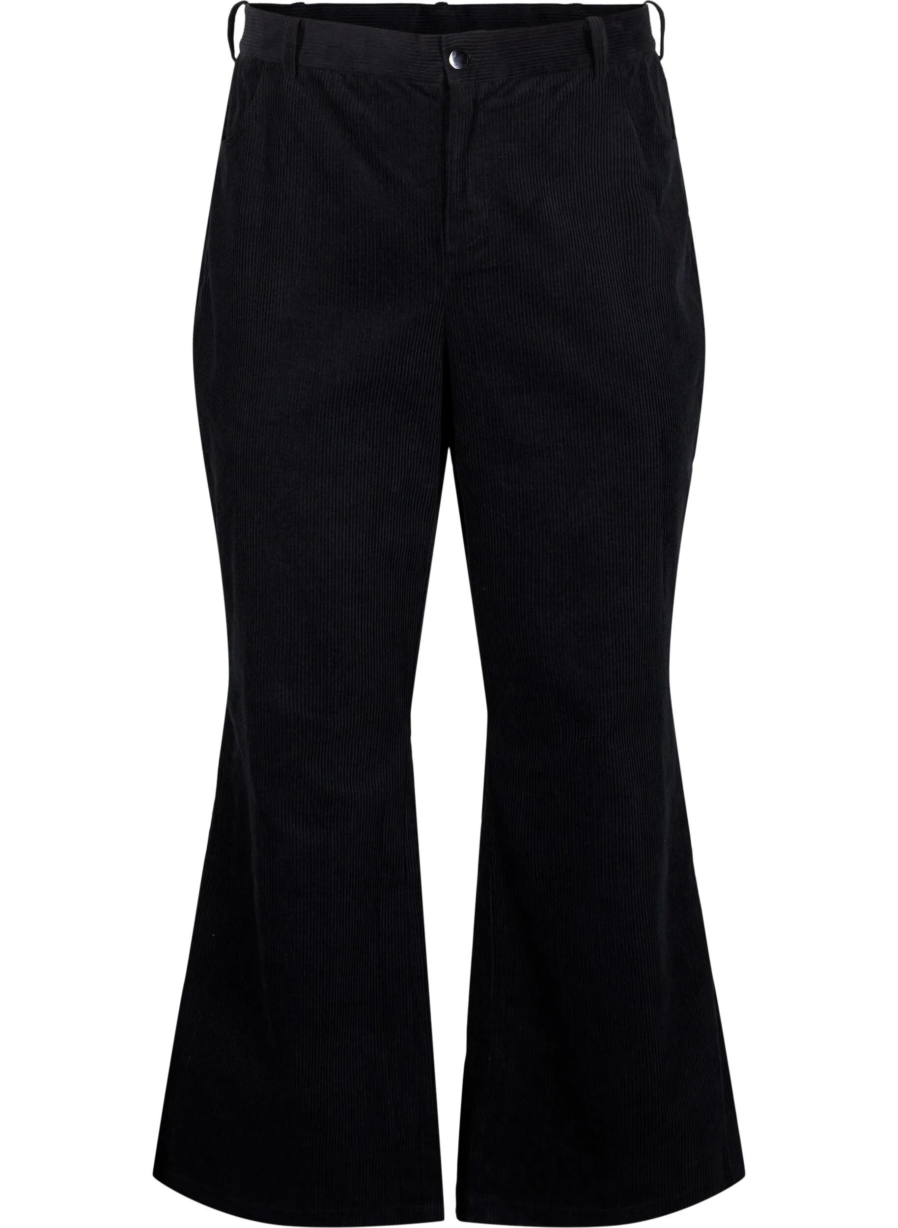 Bootcut-Cordhose mit hohem Taille