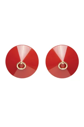 Bordelle Lingerie - O Ring Enamel Nipplets - Rot