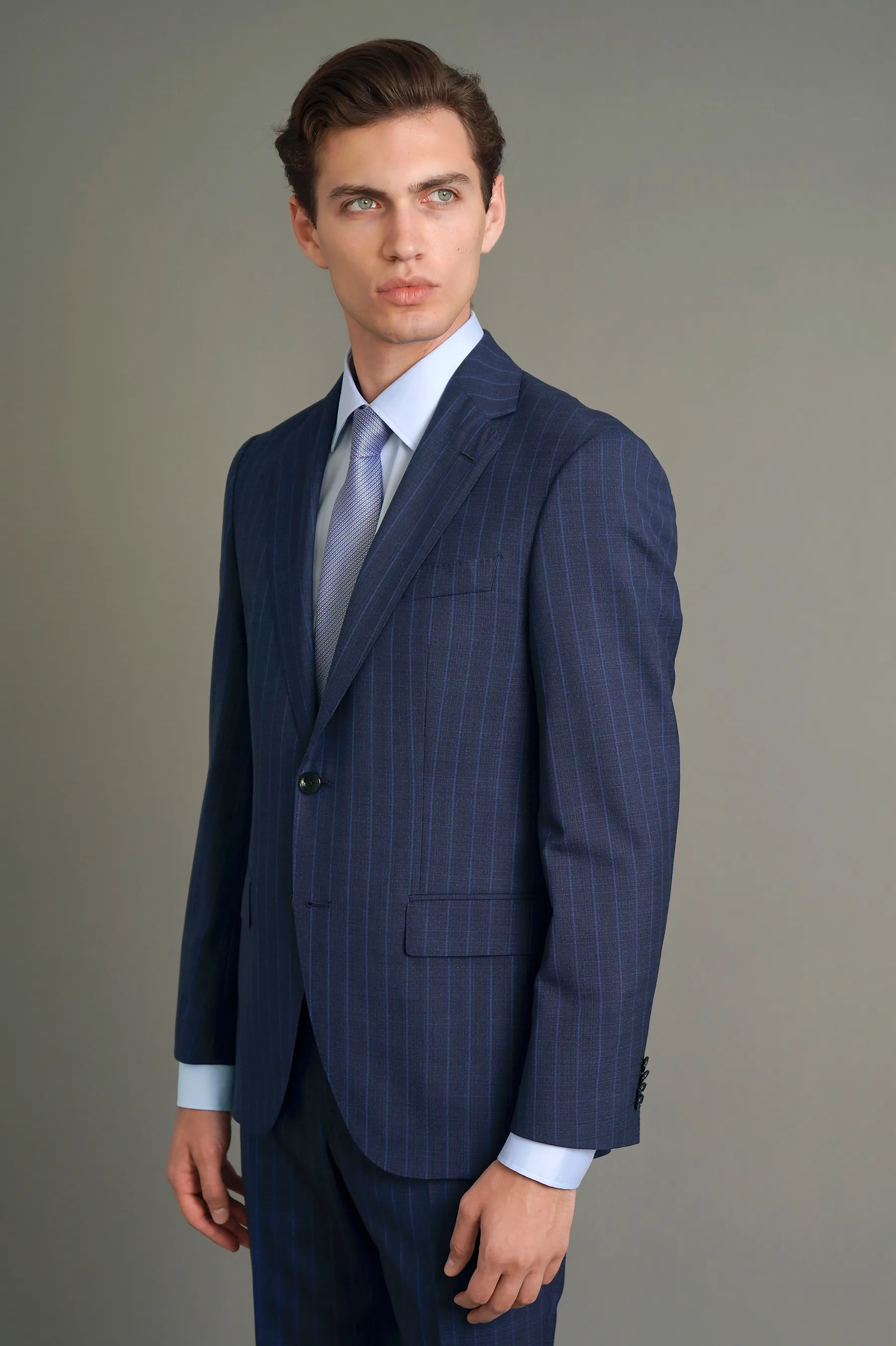 BOSS Regular Fit Striped Virgin Wool Suit H-Jeckson   