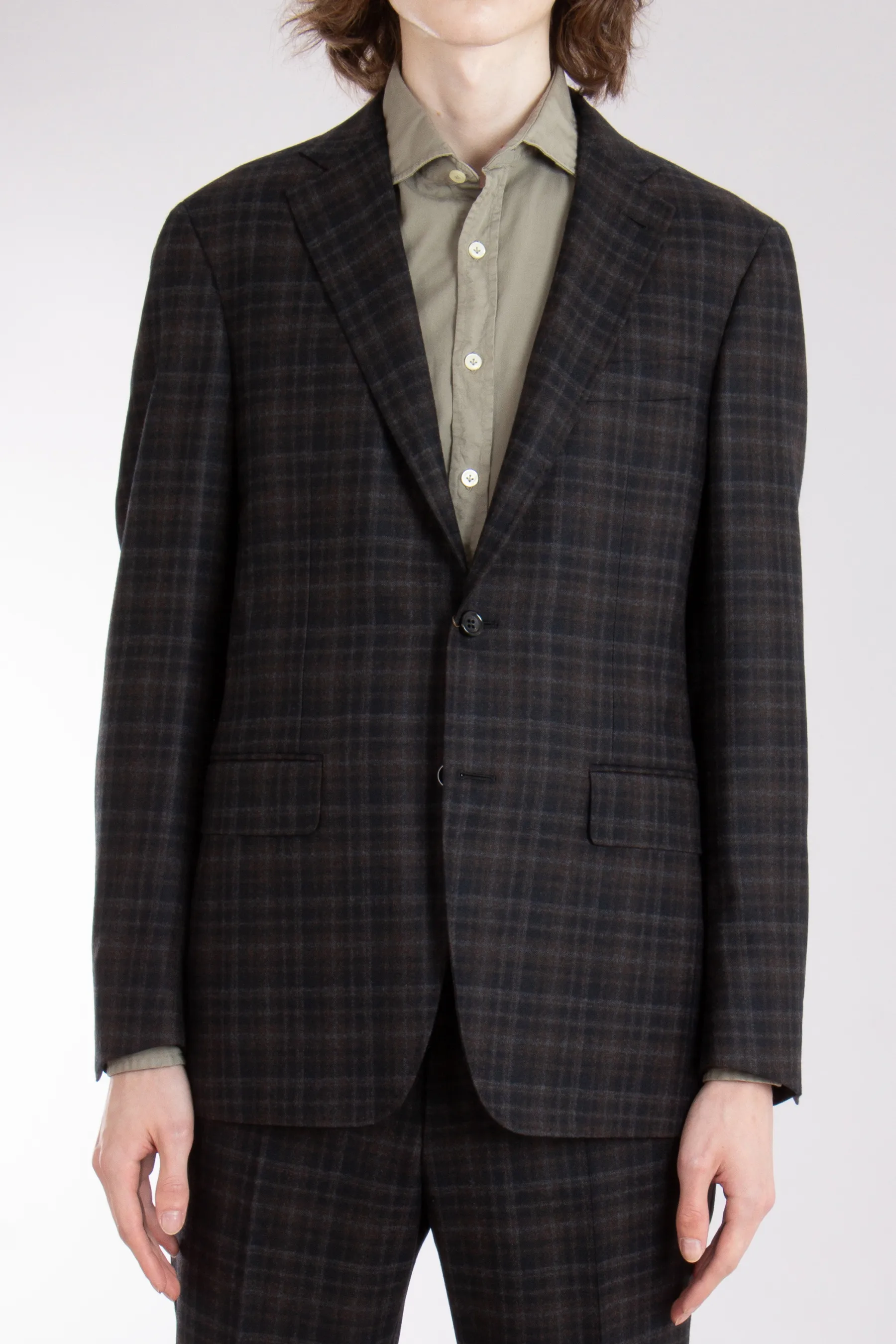 CANALI Modern Fit Checked Wool Suit Kei  