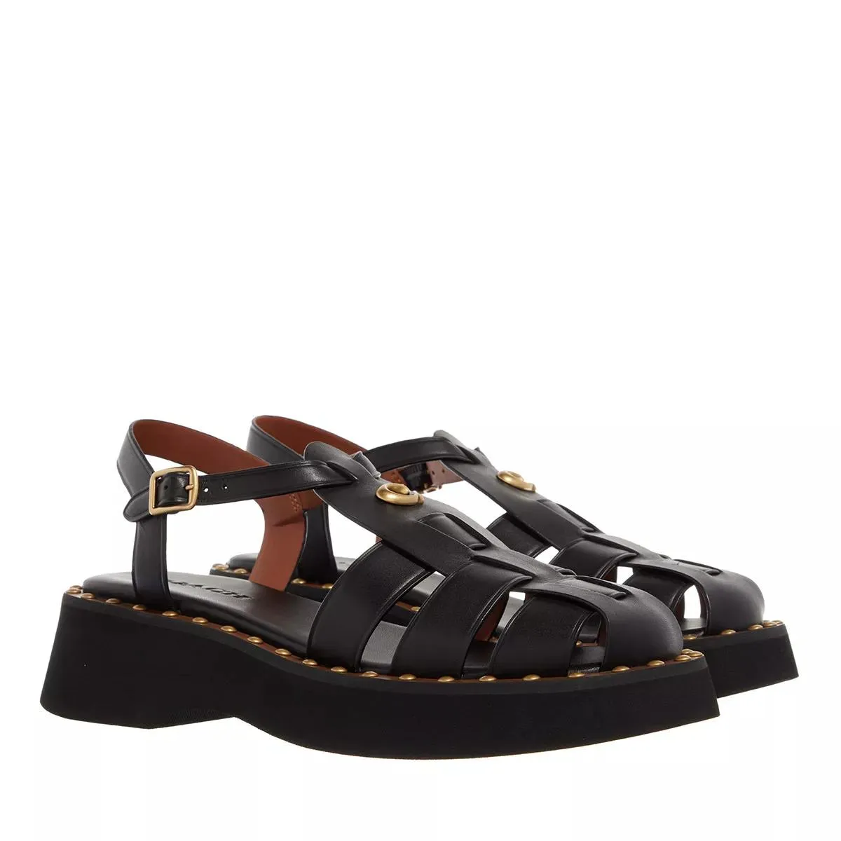   Coach  Vivienne Leather Sandal Black  Sandale 