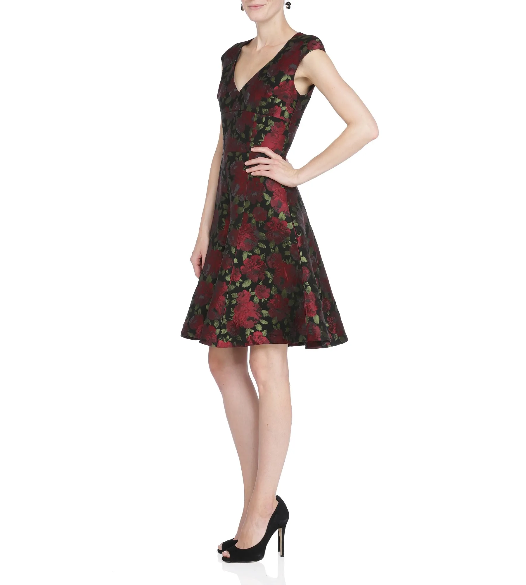 Cocktailkleid mit Rosenprint