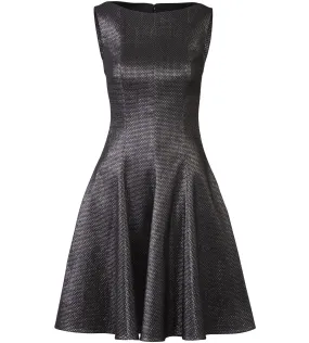 Elegantes Cocktailkleid in Silber/Schwarz 