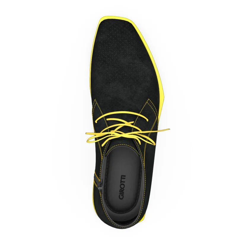 Flache Herren Stiefeletten mit Karee-Spitze 18028