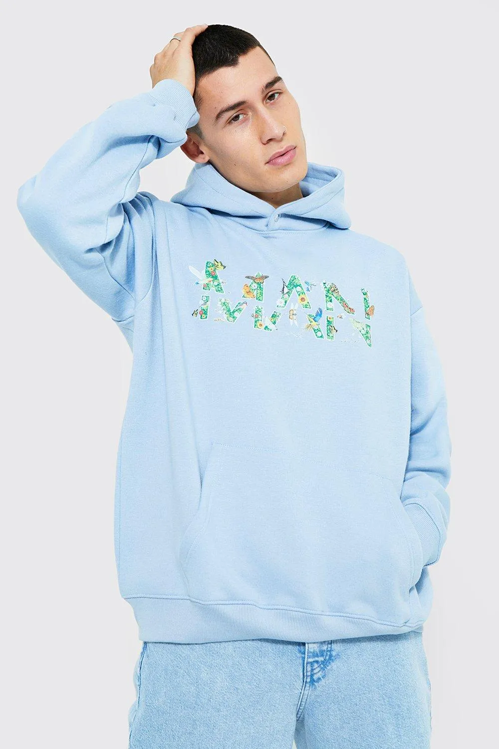 Floraler Oversize Man Hoodie