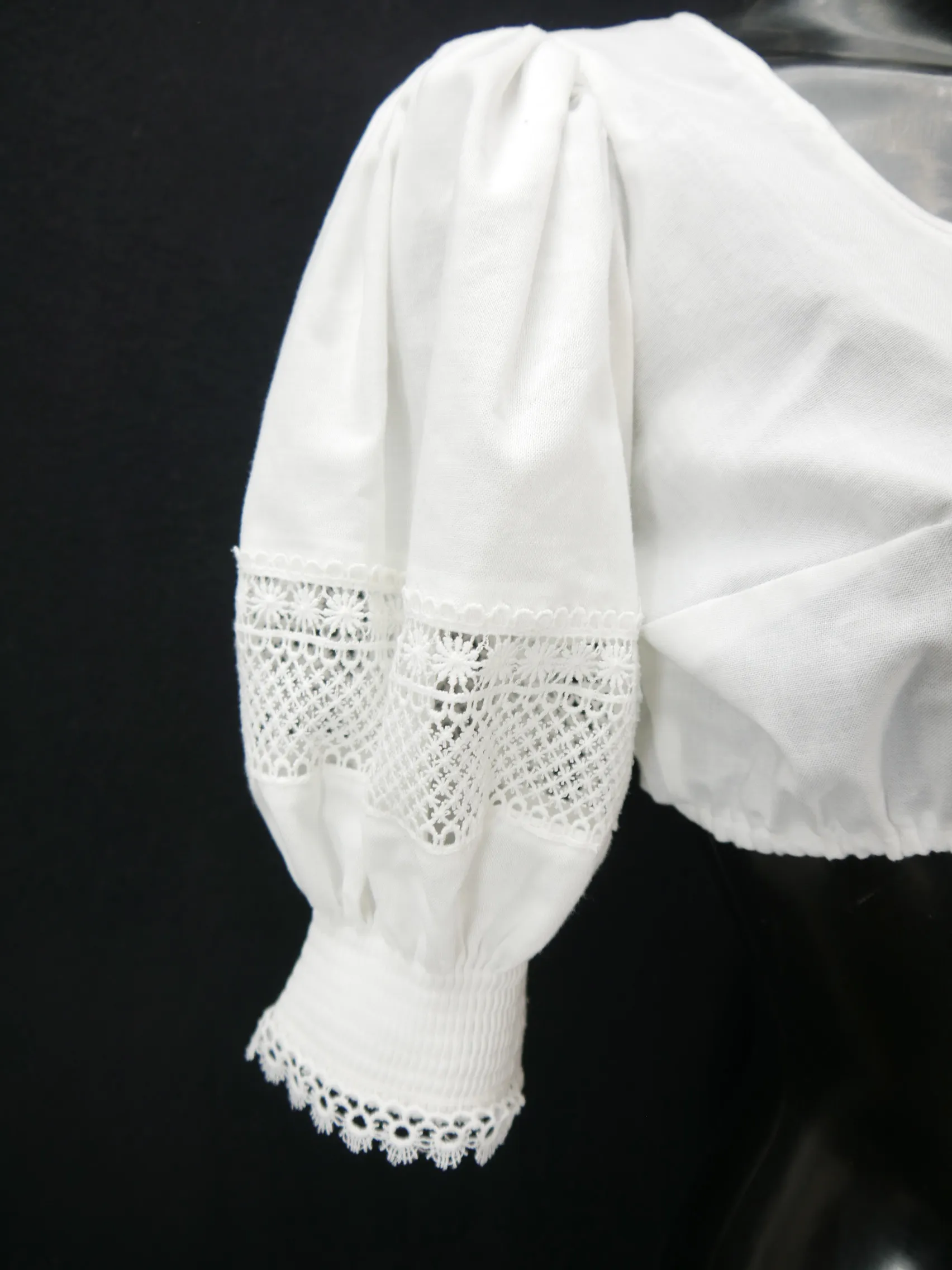 Gr.36 Dirndlbluse weiß Bluse für Dirndl Krüger Baumwollmischung Spitze B9662