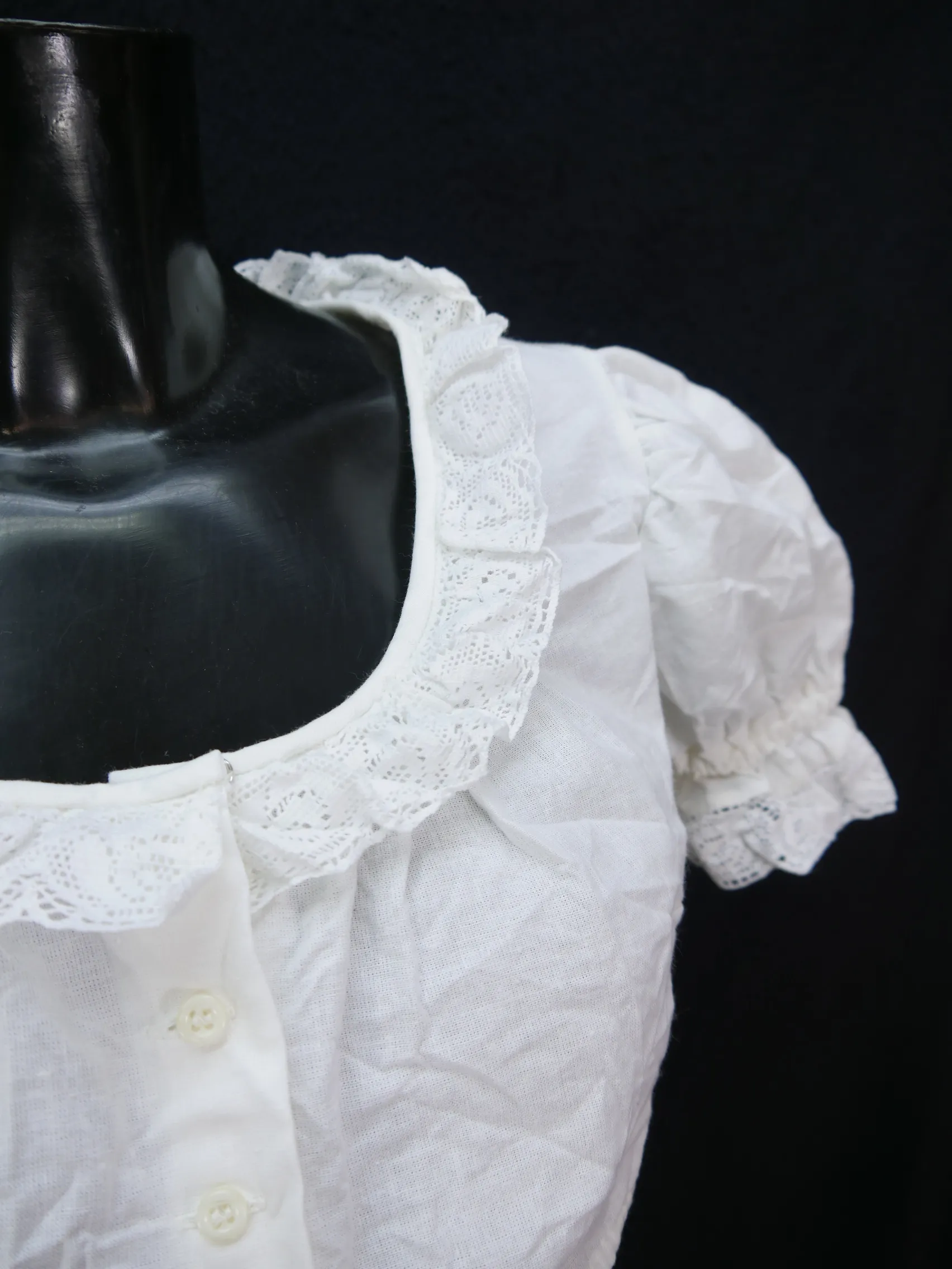 Gr.38 Dirndlbluse süße Bluse für Dirndl Heller mit Spitze Trachtenbluse B8908