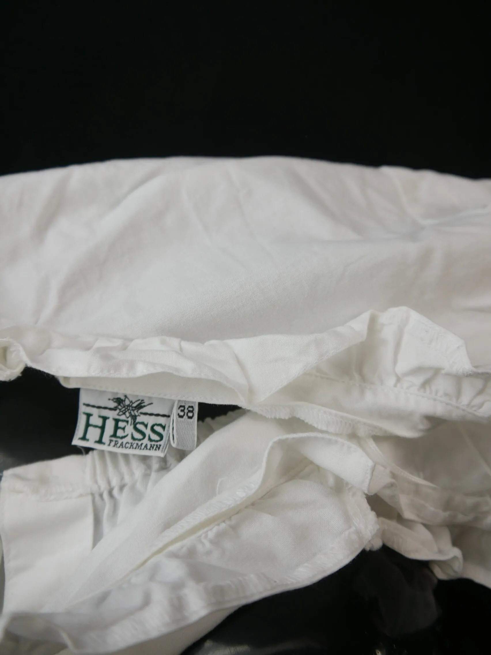 Gr.38 Dirndlbluse weiß Bluse für Dirndl Hess Baumwolle Rüschen Stickerei B10351