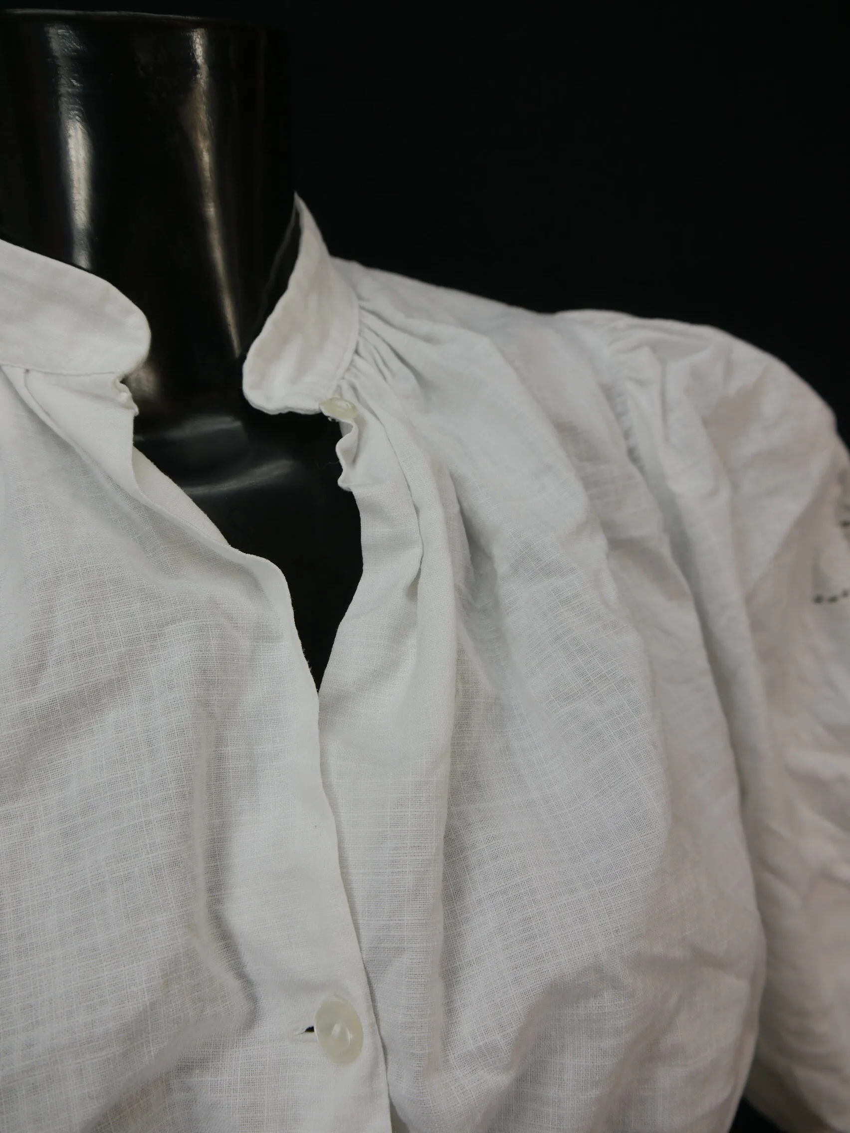 Gr.40 Dirndlbluse weiß Bluse für Dirndl Gede Baumwolle mit Spitze B10040