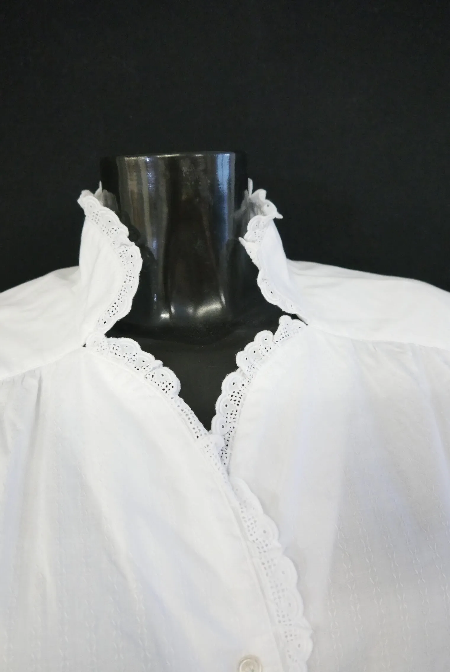 Gr.42 Trachtenbluse weiß Bluse für Dirndl Künzel Baumwolle mit Spitze TB9663