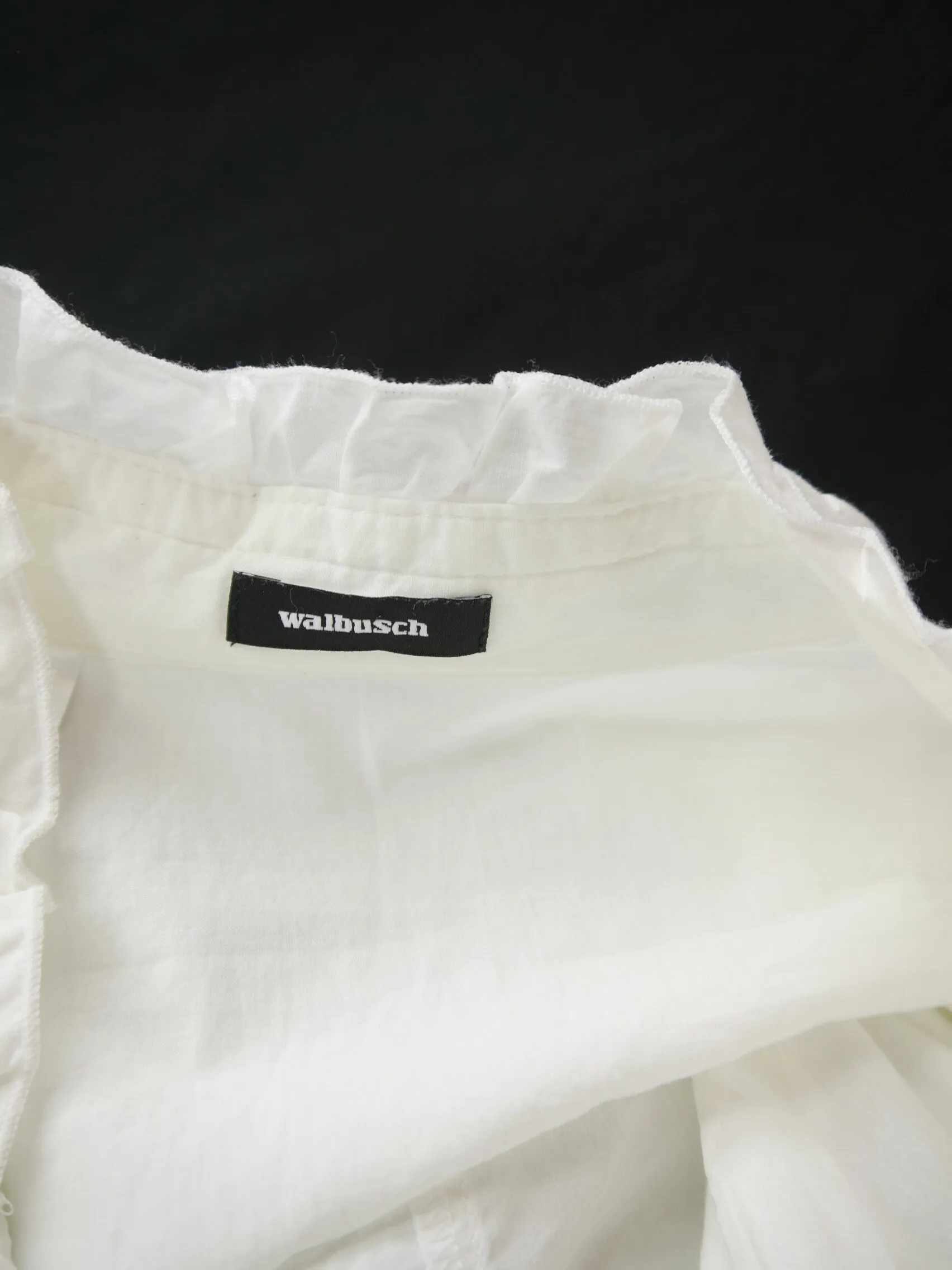 Gr.42 Trachtenbluse weiß Bluse für Dirndl Walbusch mit Spitze Rüschen TB9171