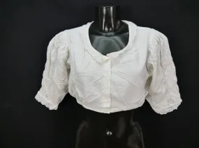 Gr.44 Dirndlbluse süße Bluse mit Spitze für Dirndl Heller Trachtenbluse B8310