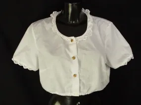 Gr.46 Dirndlbluse  mit rundem Ausschnitt  Bluse für Dirndl Trachtenbluse B2637