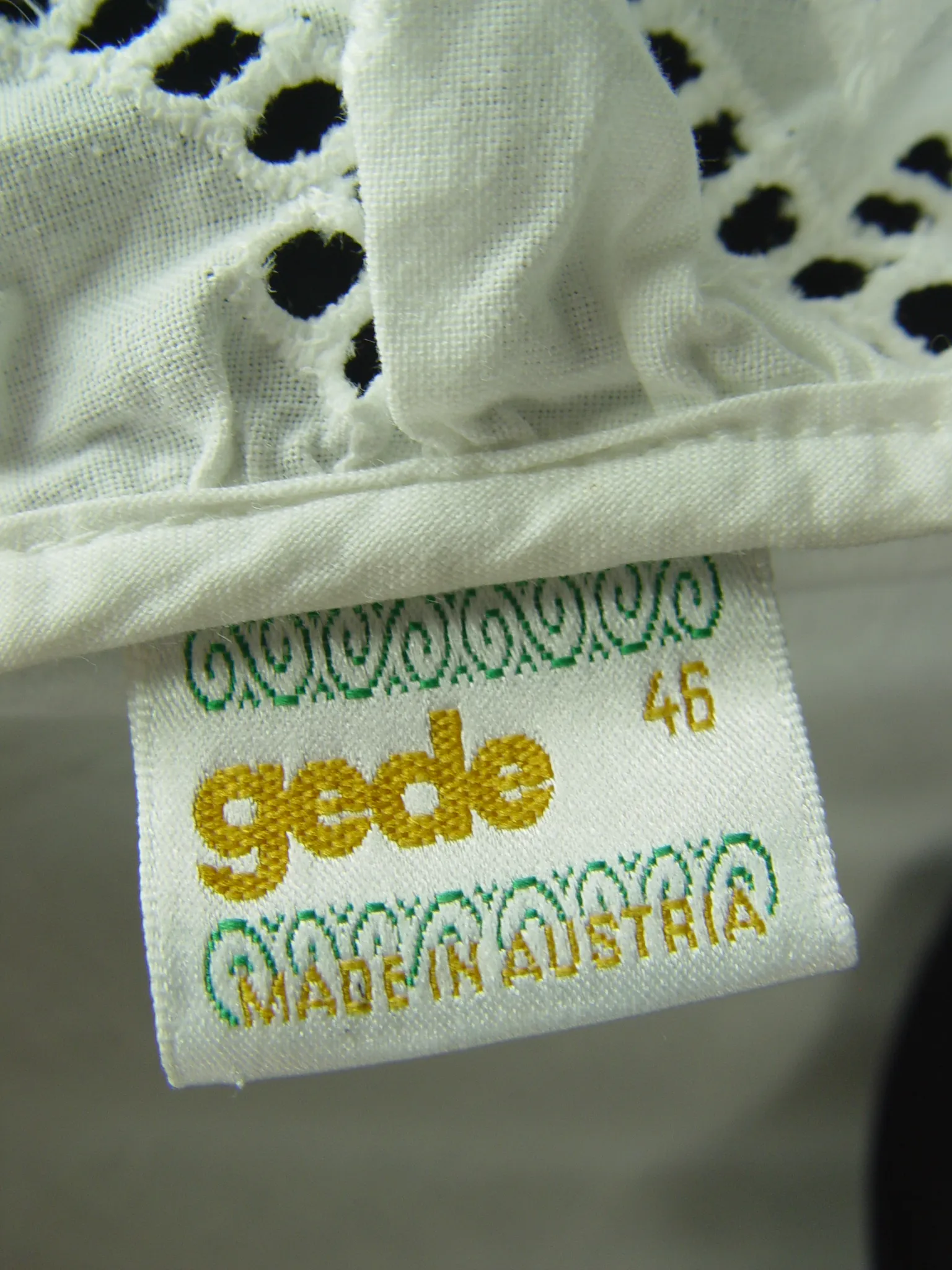 Gr.46 Dirndlbluse Spitzen Bluse für Dirndl Original Gede Trachtenbluse B7516