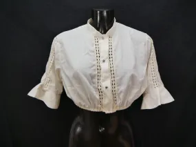 Gr.48 Dirndlbluse Vintage süße Bluse für Dirndl mit Spitze Trachtenbluse B9038