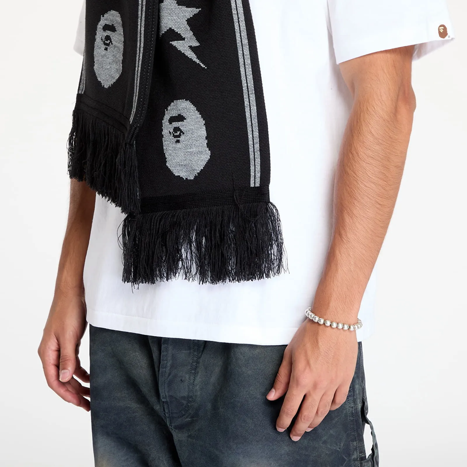 Halstuch BAPE Jacquard Bape Logo Long Scarf 001GDK801011M BLK