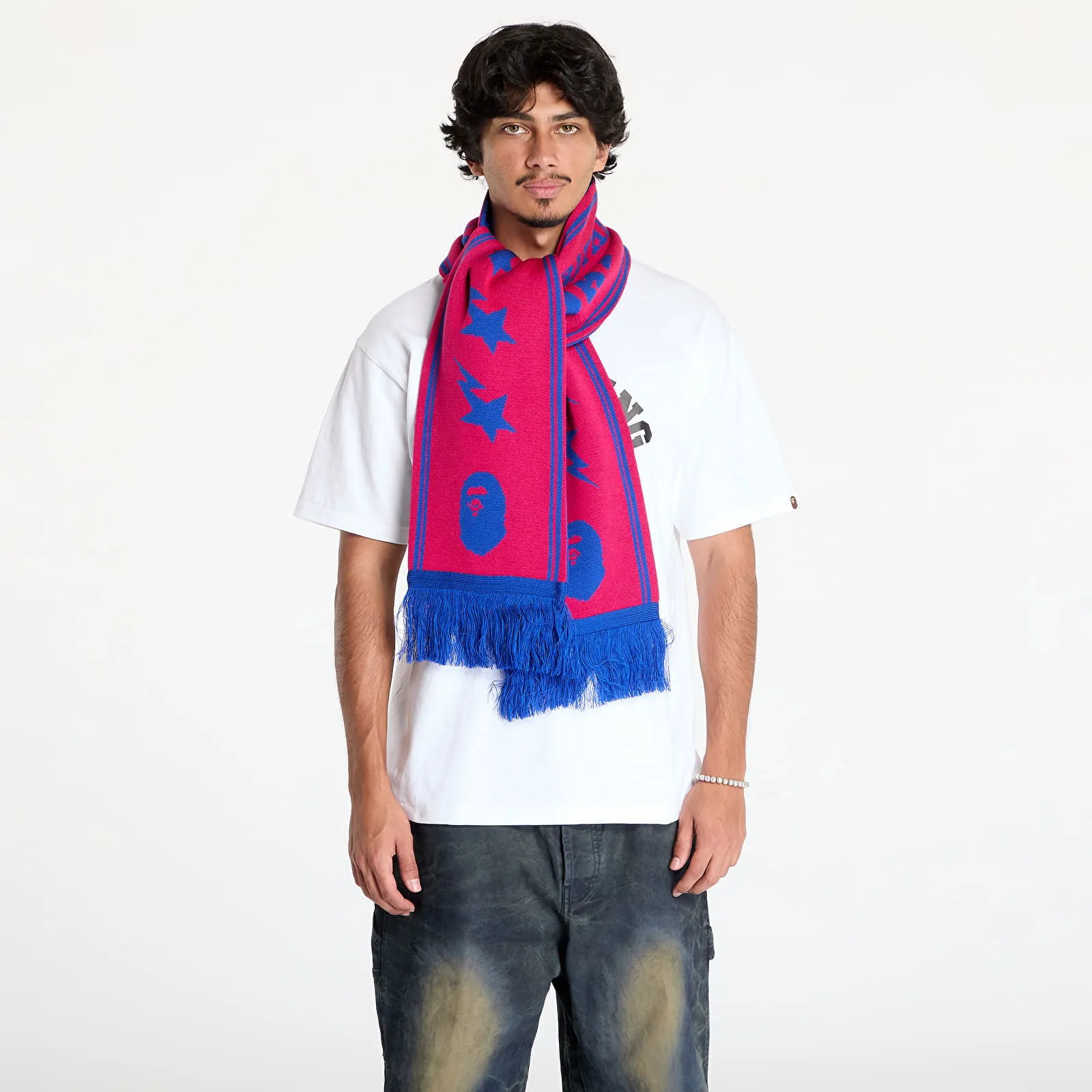 Halstuch BAPE Jacquard Bape Logo Long Scarf 001GDK801011M PNK