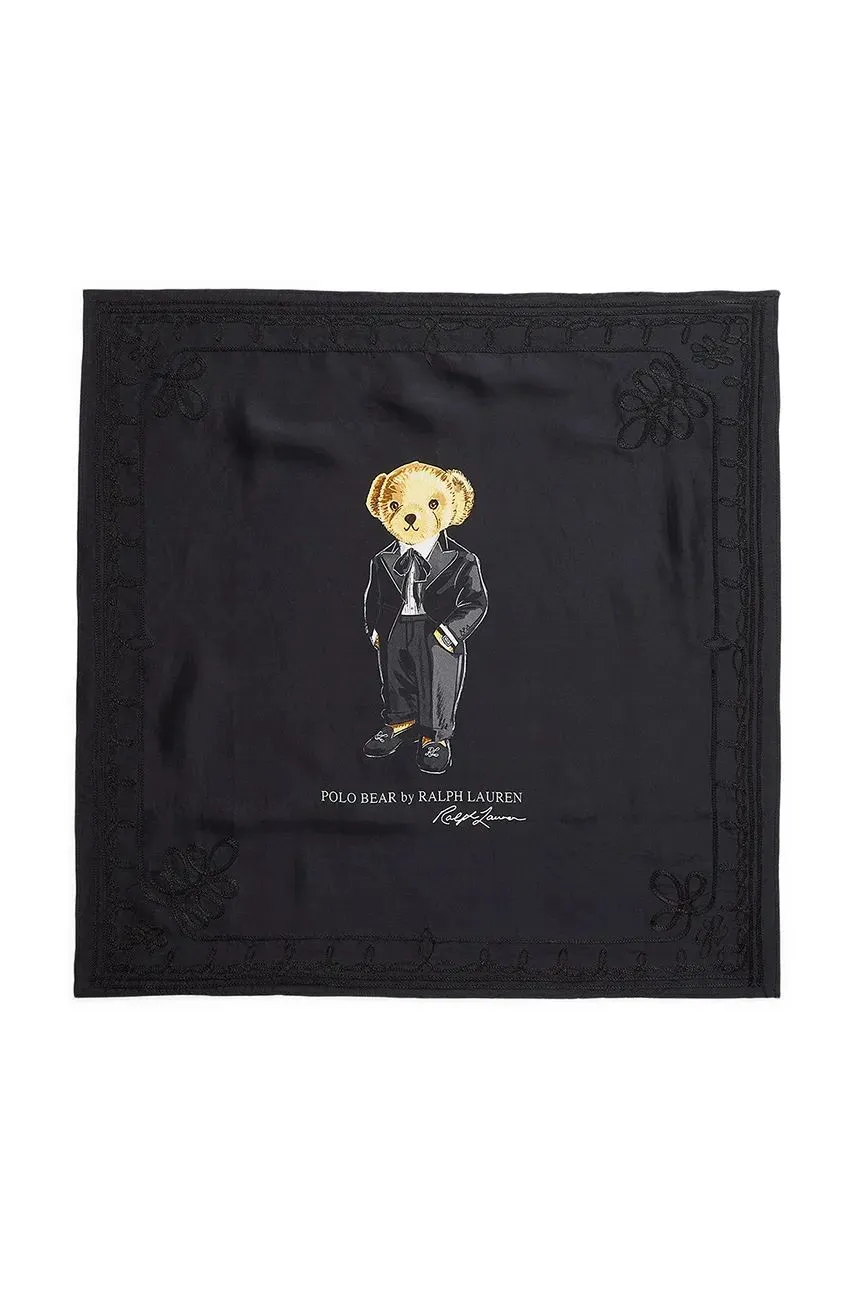 Halstuch Polo by Ralph Lauren Black Silk Scarf with Bear Print 455961994