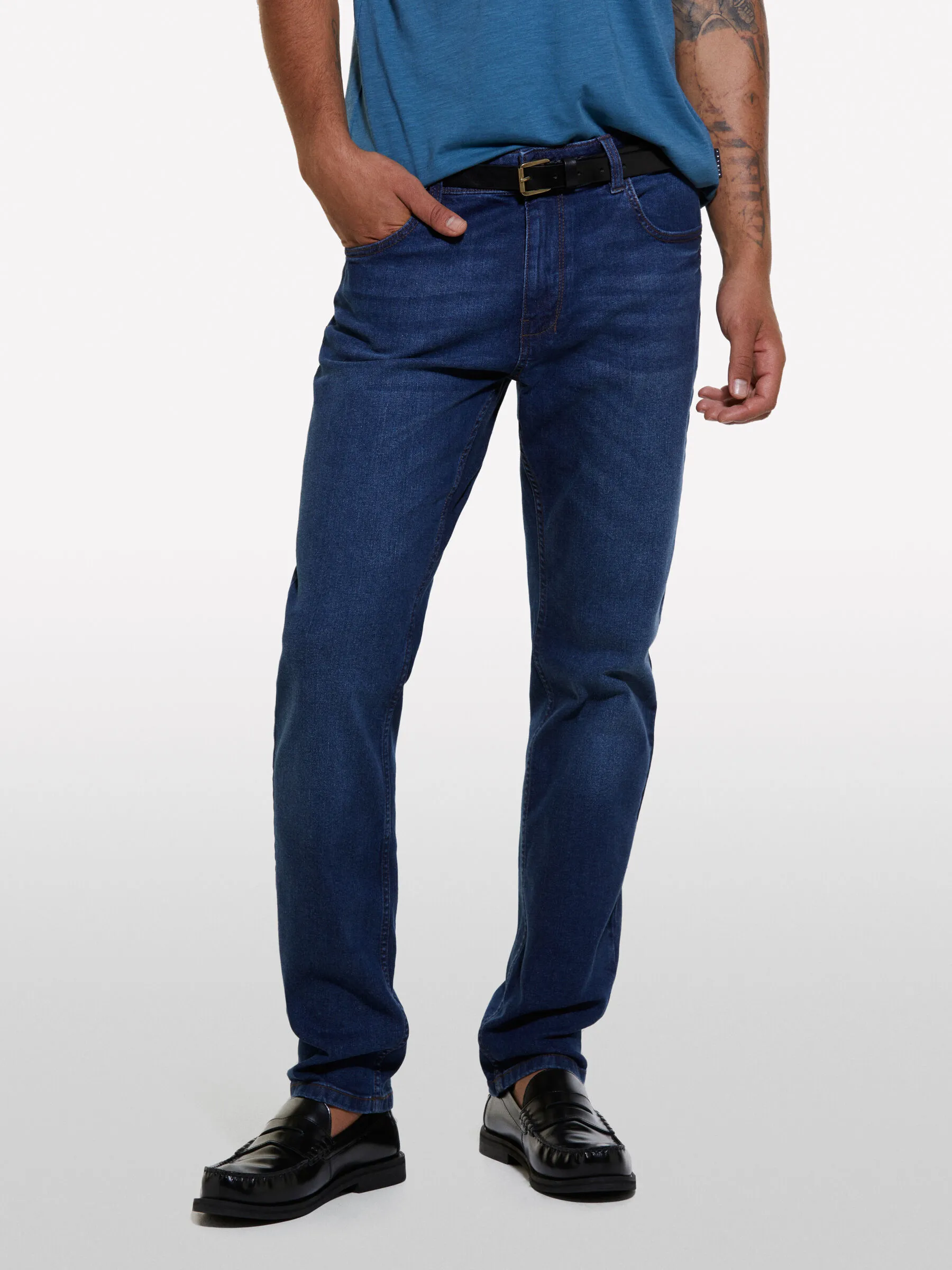 Jeans Boston slim fit in Dunkelblau mit Vintage-Effekt, Dunkelblau 
