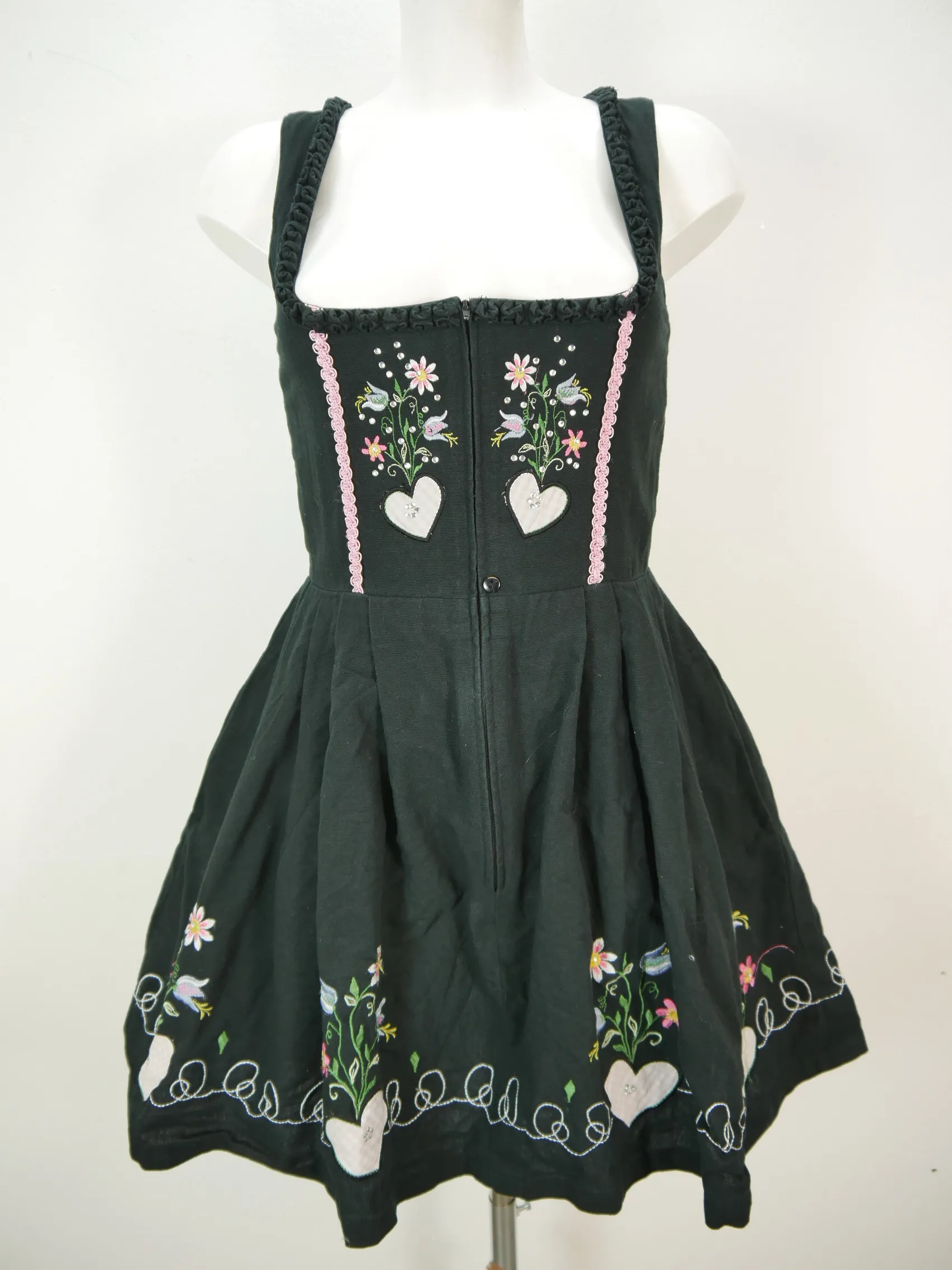 Landhaus C&A schwarz Baumwolle mit Balkonett tolles Dirndl ohne Schürze Gr.34