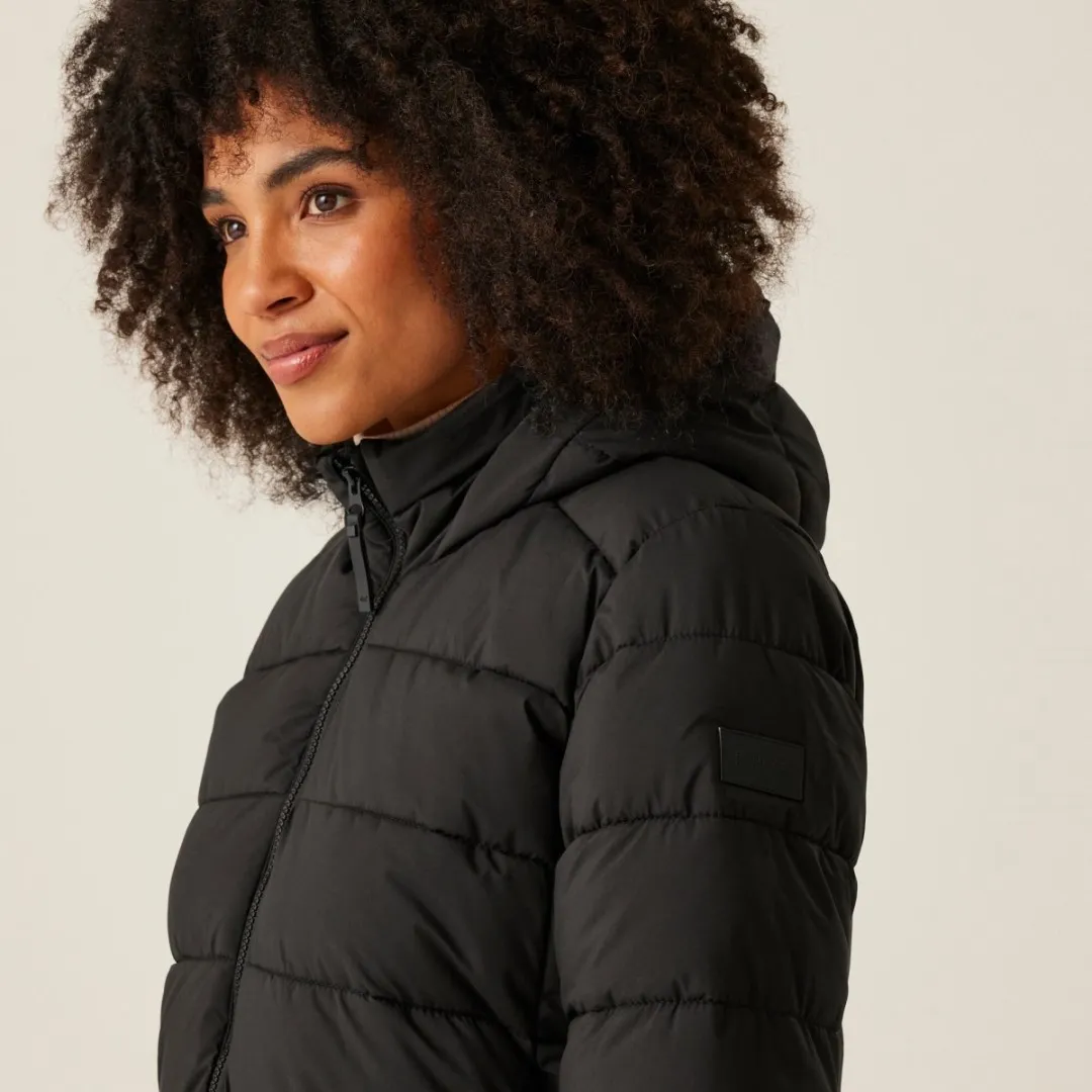Langer Steppmantel für Damen Regatta ELENDER schwarz 34