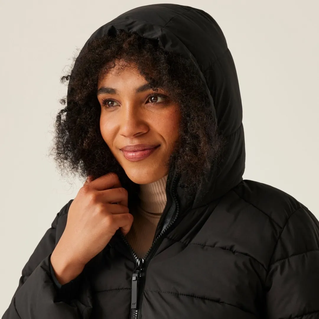 Langer Steppmantel für Damen Regatta ELENDER schwarz 40