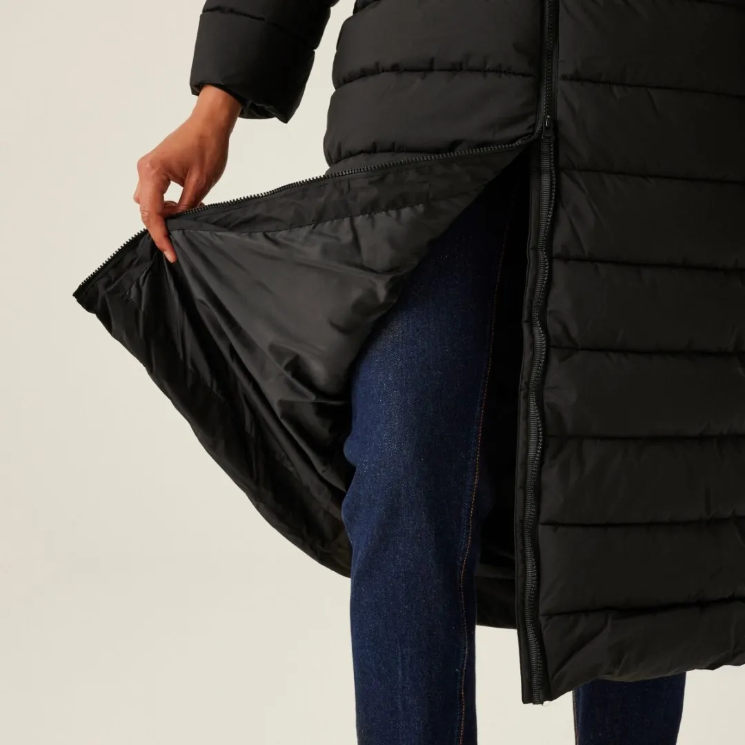 Langer Steppmantel für Damen Regatta ELENDER schwarz 42