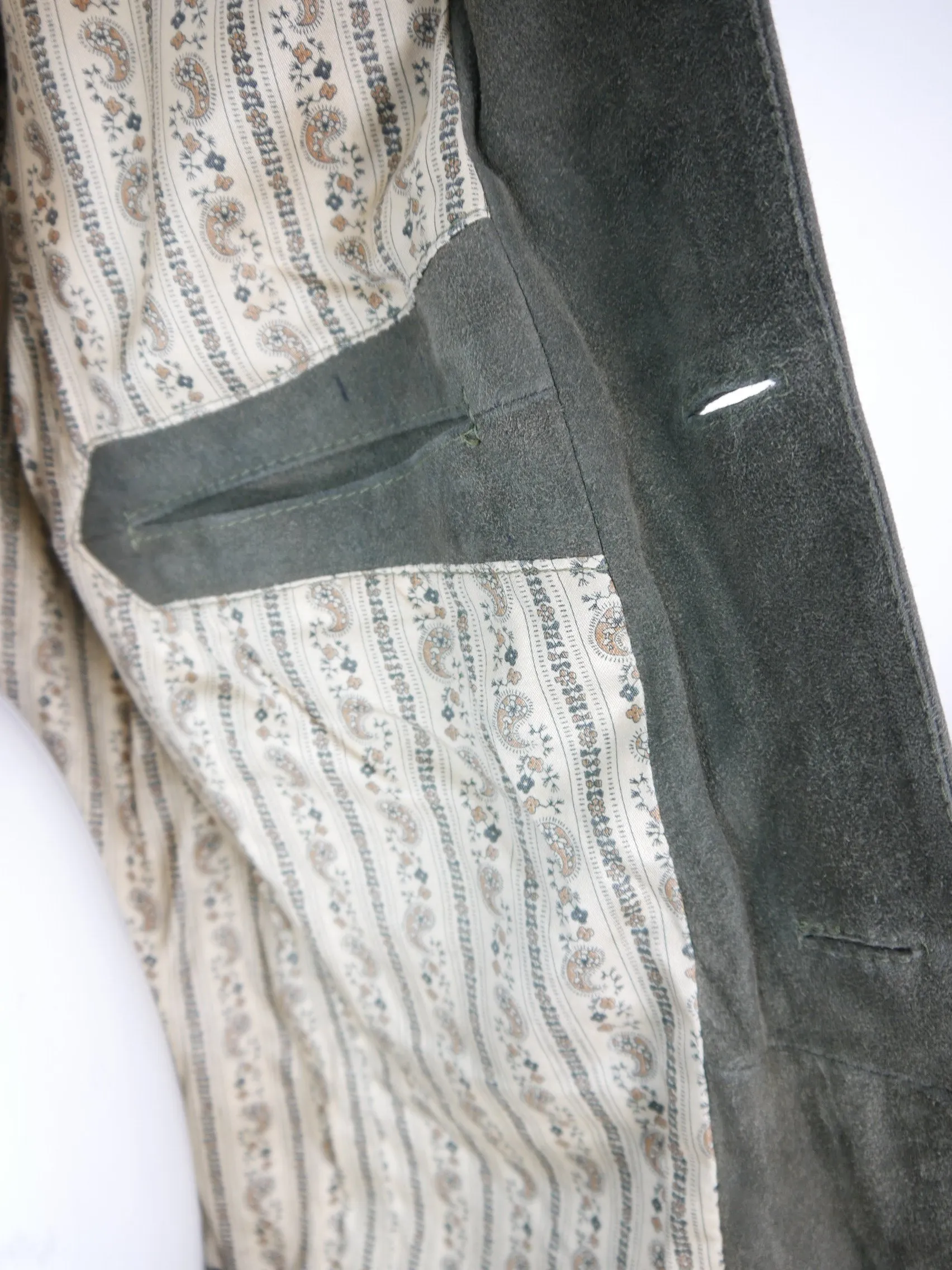 Lederjanker grün mit Hirschhornknöpfe herrliche Trachtenjacke Jacke Gr.50