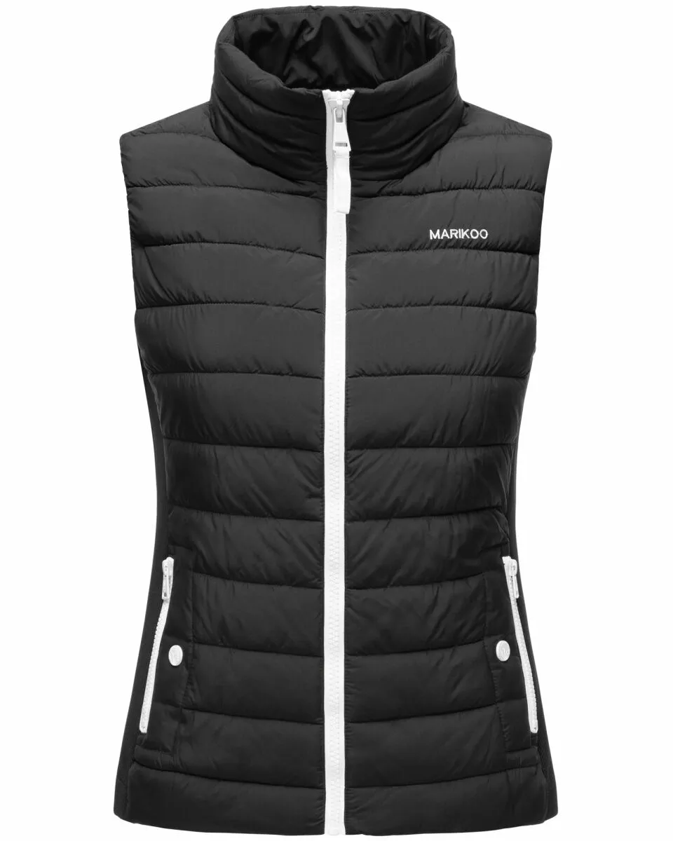 Marikoo Reimii leichte Damen Stepp Weste Schwarz Größe S - Gr. 36