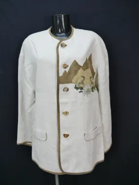 Meindl beige mit Applikation Hirschhornknöpfe Herren Trachtenjacke Janker Gr.52