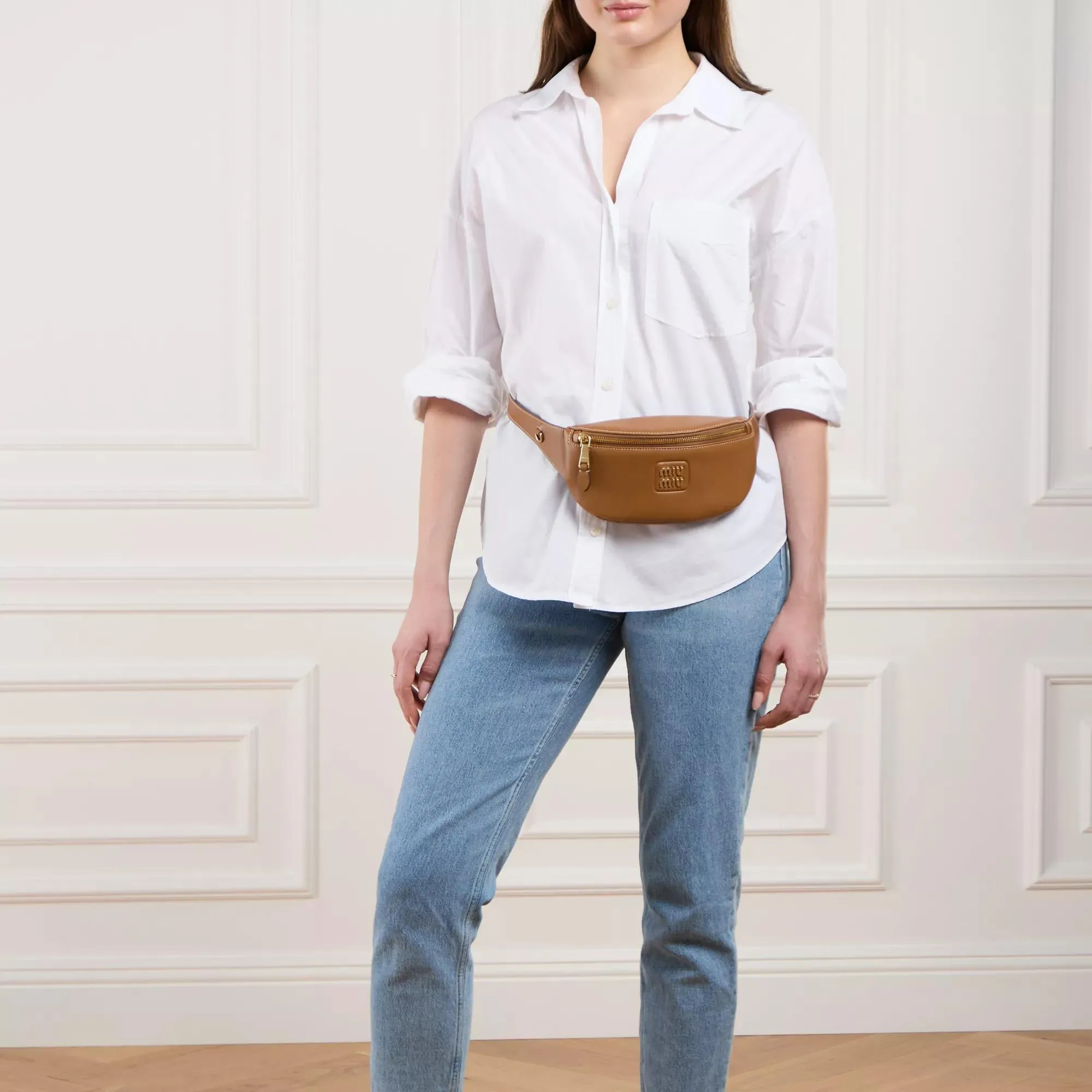   Miu Miu  Logo Belt Bag Caramel  Crossbody Bag 