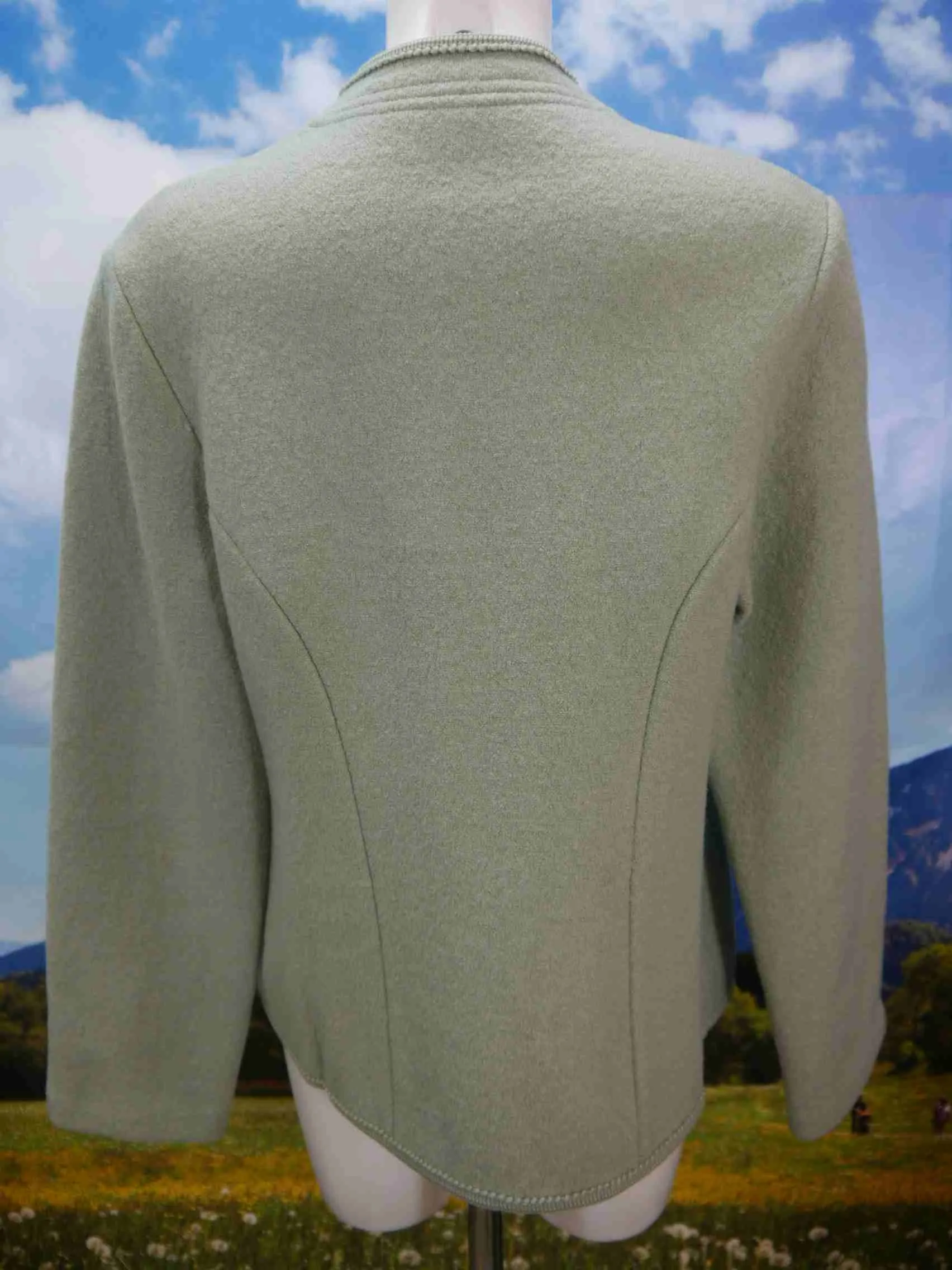 Original Salzburger neuwertig grün mit Zopfmuster Trachtenjacke Jacke Gr.46