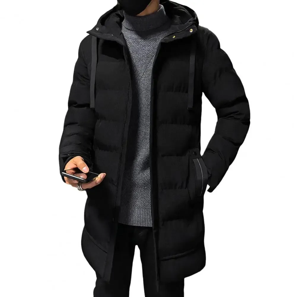 Softarm - Pufferjacke Herren - Langer Wintermantel mit Kapuze und Reißverschluss