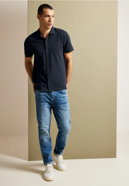 Street One MEN Piqueé Shirt mit Polokragen 