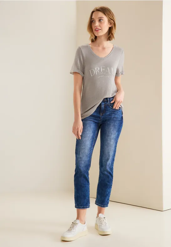 Street One Shiny T-Shirt mit Wording 
