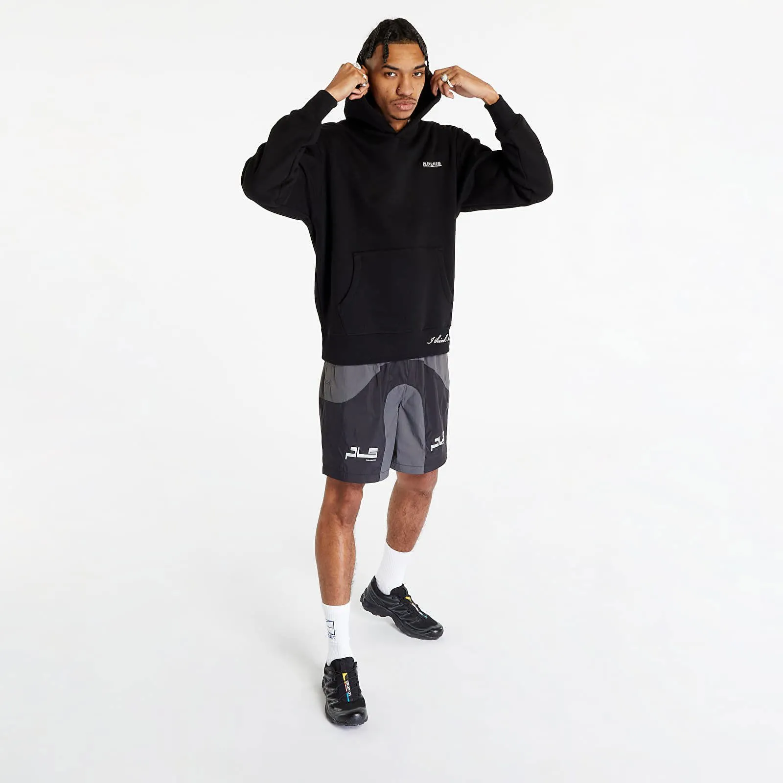 Sweatshirt Pleasures Discourse Hoodie P23SP023 BLACK