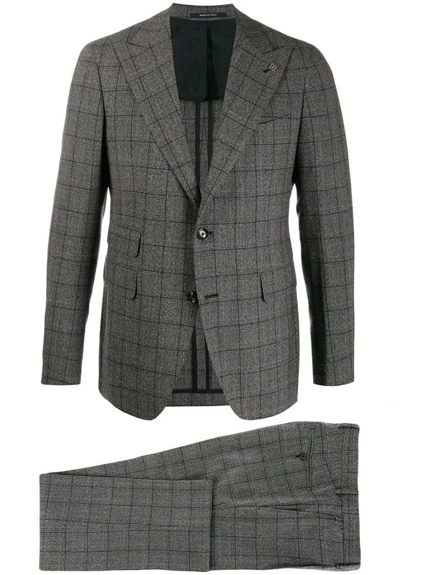   Tagliatore  Grey Wool Check Suit Grey  Anzugkombinationen 