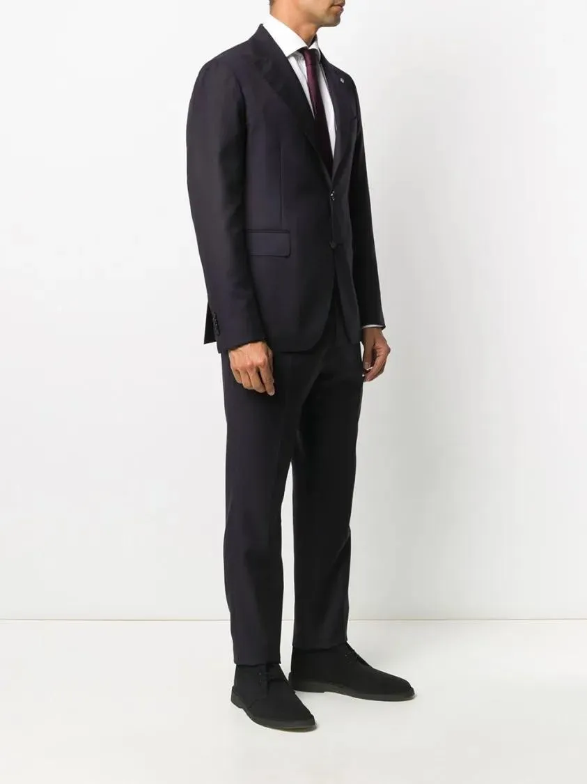   Tagliatore  Navy Blue Virgin Wool Dress Suit Black  Anzugkombinationen 