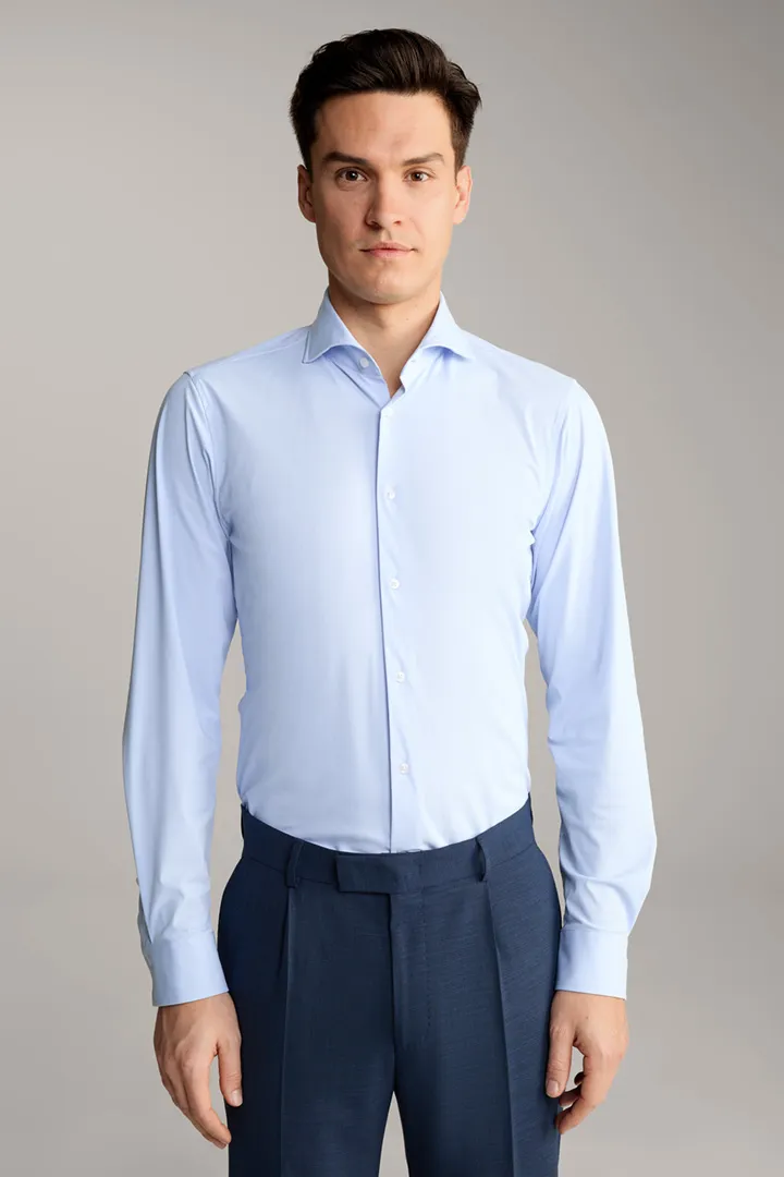 Travel Jersey-Hemd Ernest in Hellblau