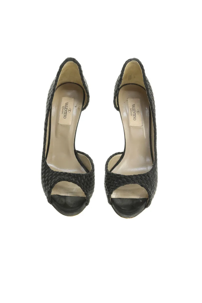 VALENTINO GARAVANI - Peeptoe-Pumps aus Leder