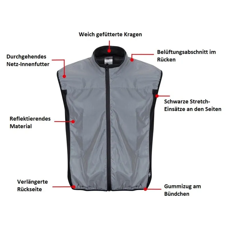 Voll reflektierende Weste /  Lauf- & Fahrradweste / Reflektorweste