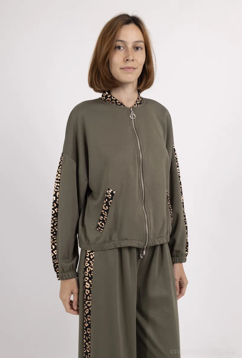 Weste aus Viskose mit Leopardenmuster