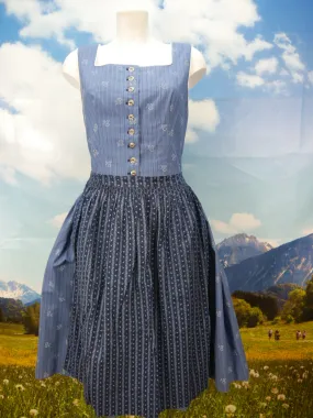 Wunderschön Handgenäht mit Blumen bedruckt fesches Dirndl mit Schürze Gr.44